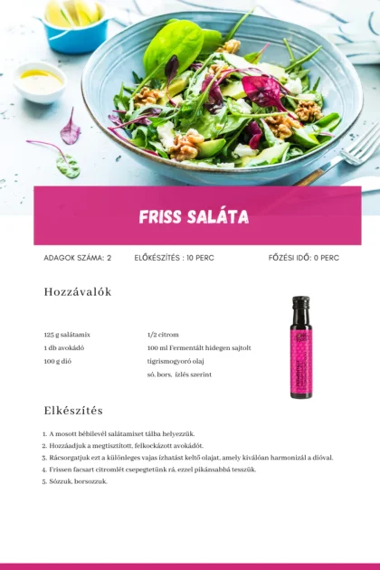 Living Foods receptek, avokádó saláta