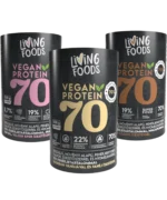 Living Foods Vegan Protein 70, csíráztatott. aktivált formula, növényi alapú fehérjekeverék